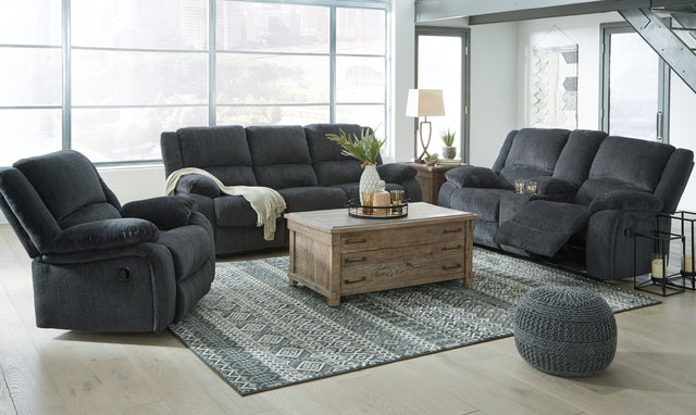 Draycoll Slate Sofa, Loveseat And Recliner - Ella Furniture