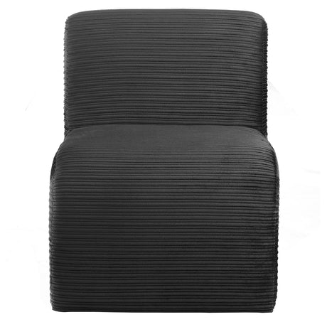 Drayton Upholstered Curved Armless Accent Chair Black 907526 - Ella Furniture