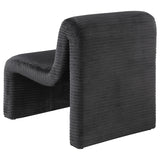 Drayton Upholstered Curved Armless Accent Chair Black 907526 - Ella Furniture