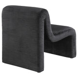 Drayton Upholstered Curved Armless Accent Chair Black 907526 - Ella Furniture