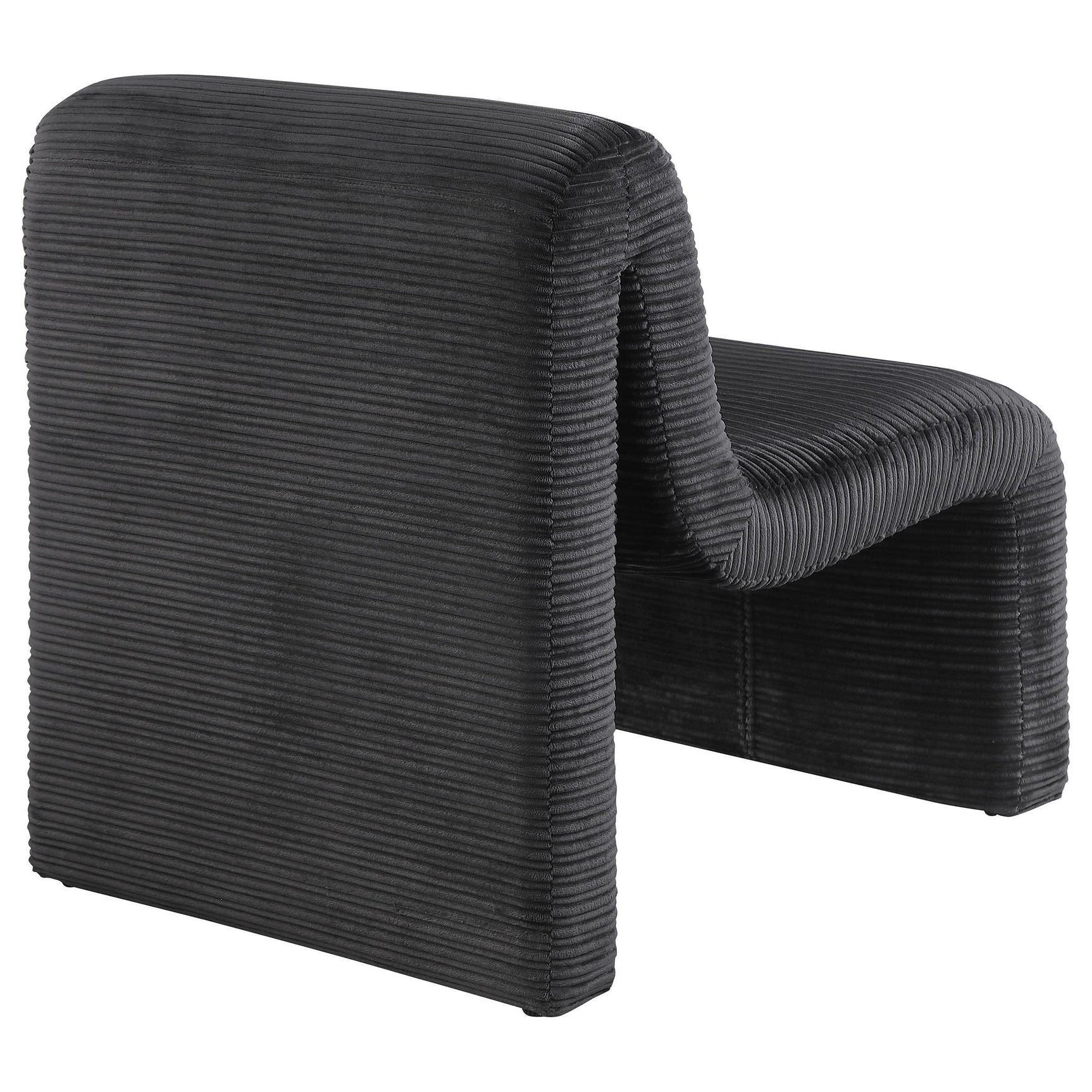 Drayton Upholstered Curved Armless Accent Chair Black 907526 - Ella Furniture