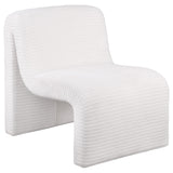 Drayton Upholstered Curved Armless Accent Chair Ivory 907525 - Ella Furniture