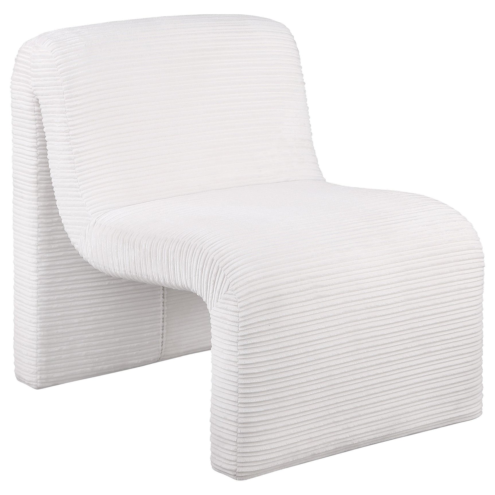Drayton Upholstered Curved Armless Accent Chair Ivory 907525 - Ella Furniture