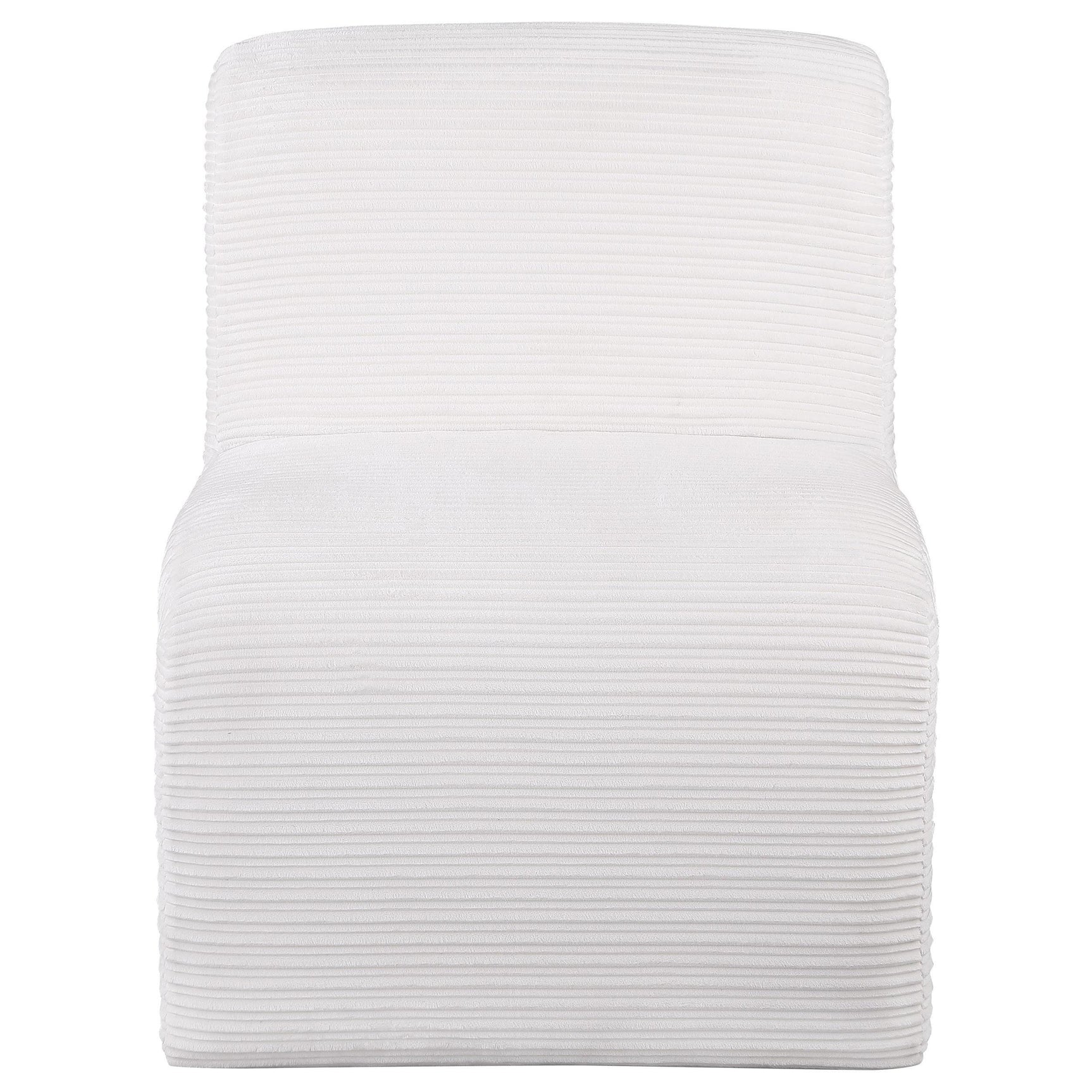 Drayton Upholstered Curved Armless Accent Chair Ivory 907525 - Ella Furniture