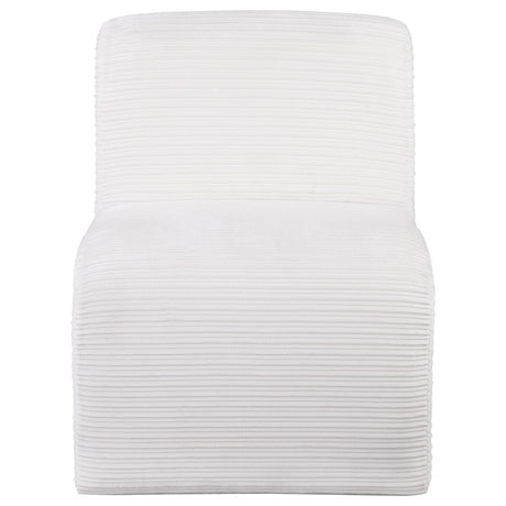 Drayton Upholstered Curved Armless Accent Chair Ivory 907525 - Ella Furniture