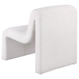 Drayton Upholstered Curved Armless Accent Chair Ivory 907525 - Ella Furniture