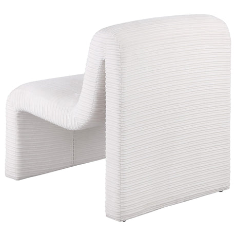 Drayton Upholstered Curved Armless Accent Chair Ivory 907525 - Ella Furniture