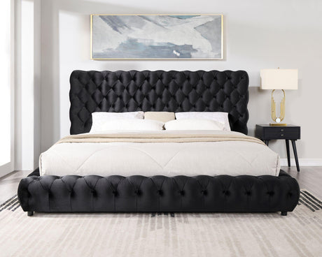 Dream Black Platform Bed - Queen, King (Queen) - Ella Furniture