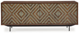 Dreggan Brown/gold Finish Accent Cabinet - Ella Furniture