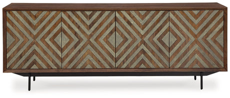 Dreggan Brown/gold Finish Accent Cabinet - Ella Furniture