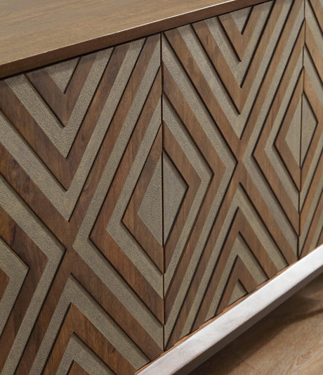 Dreggan Brown/gold Finish Accent Cabinet - Ella Furniture
