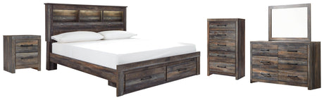 Drystan Multi Bookcase 2 Storage Bedroom Set - Ella Furniture