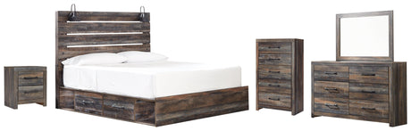Drystan Multi Panel 4 Storage Bedroom Set - Ella Furniture