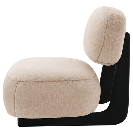 Duffie Upholstered Armless Accent Chair Camel 903097 - Ella Furniture