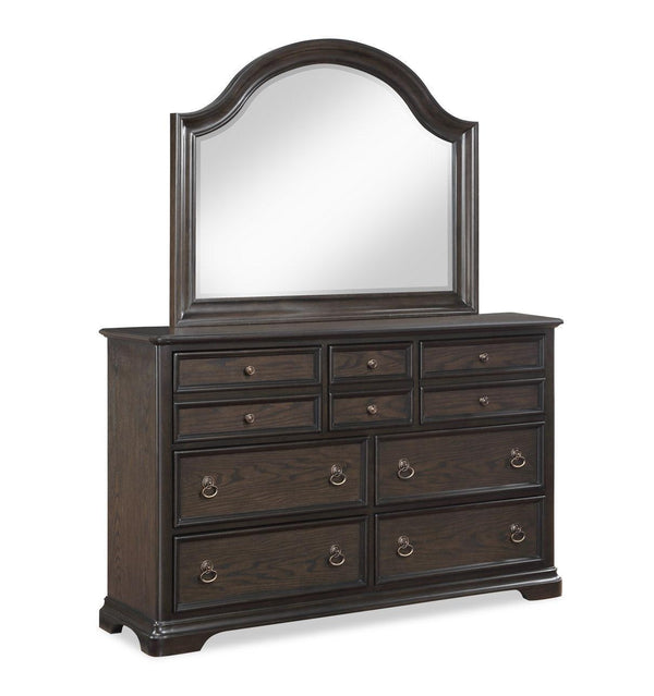 Duke Dresser Cherry/Brown, Modern Wood And Veneers, Knob And Backplate Drawers - Ella Furniture