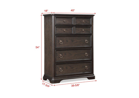Duke Dresser Cherry/Brown, Modern Wood And Veneers, Knob And Backplate Drawers - Ella Furniture