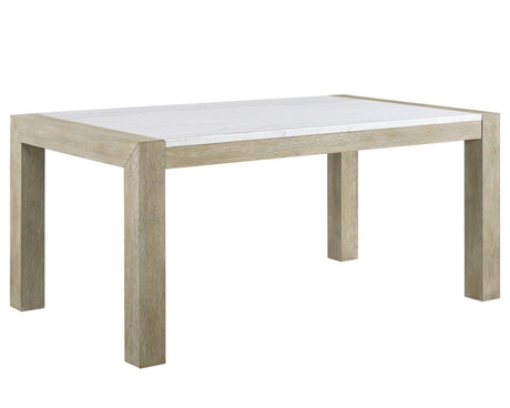 Dune Beige/Gray Modern Solid Wood And Veneers Fabric Upholstered Dining Room Set - Ella Furniture