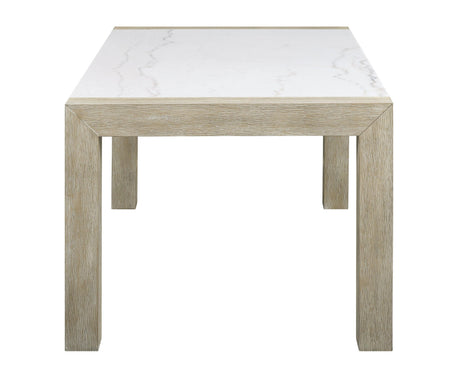 Dune Beige/Gray Modern Solid Wood And Veneers Fabric Upholstered Dining Room Set - Ella Furniture