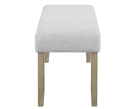 Dune Beige/Gray Modern Solid Wood And Veneers Fabric Upholstered Dining Room Set - Ella Furniture