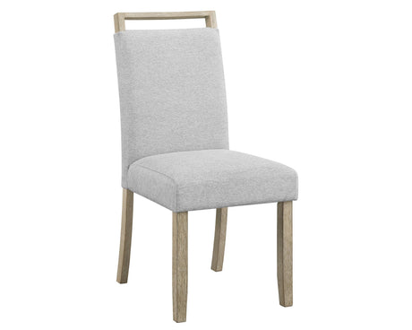 Dune Beige/Gray Modern Solid Wood And Veneers Fabric Upholstered Dining Room Set - Ella Furniture