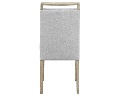 Dune Beige/Gray Modern Solid Wood And Veneers Fabric Upholstered Dining Room Set - Ella Furniture