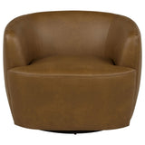 Hudson Faux Leather Swivel Accent Chair Cognac — product image 2