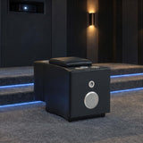 Madden Faux Leather Bluetooth Audio Console with Power Outlet Black — product image 2