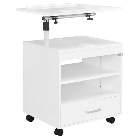 Lerma 1-Drawer Adjustable Tray Top Nightstand with Speaker White High Gloss — product image 4