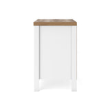 Kerisden White/Brown Nightstand — side view