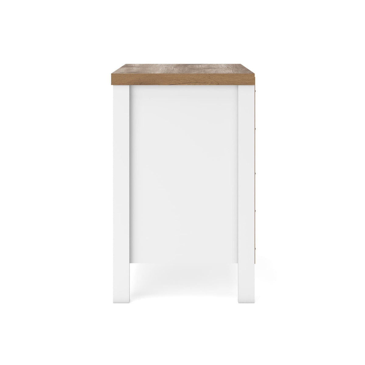 Kerisden White/Brown Nightstand — side view
