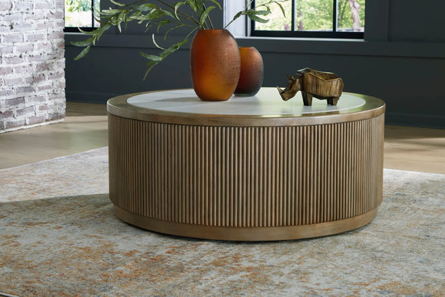 Light Brown and White 42-Inch Coffee Table — product view