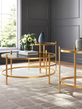 Gold Coffee Table with Two End Tables — product image 2