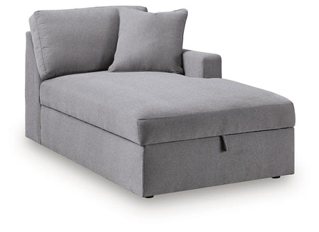 Modmax Granite 5-Piece Double Storage Chaise Sectional with Audio Consoles — angled view