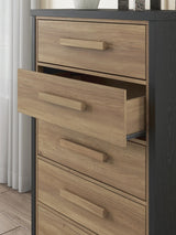 Kozmour Black/Brown Chest of Drawers — detail view
