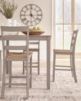 Harperfeld Natural/Gray Counter Height Dining Table and 4 Counter Stools — product image 4