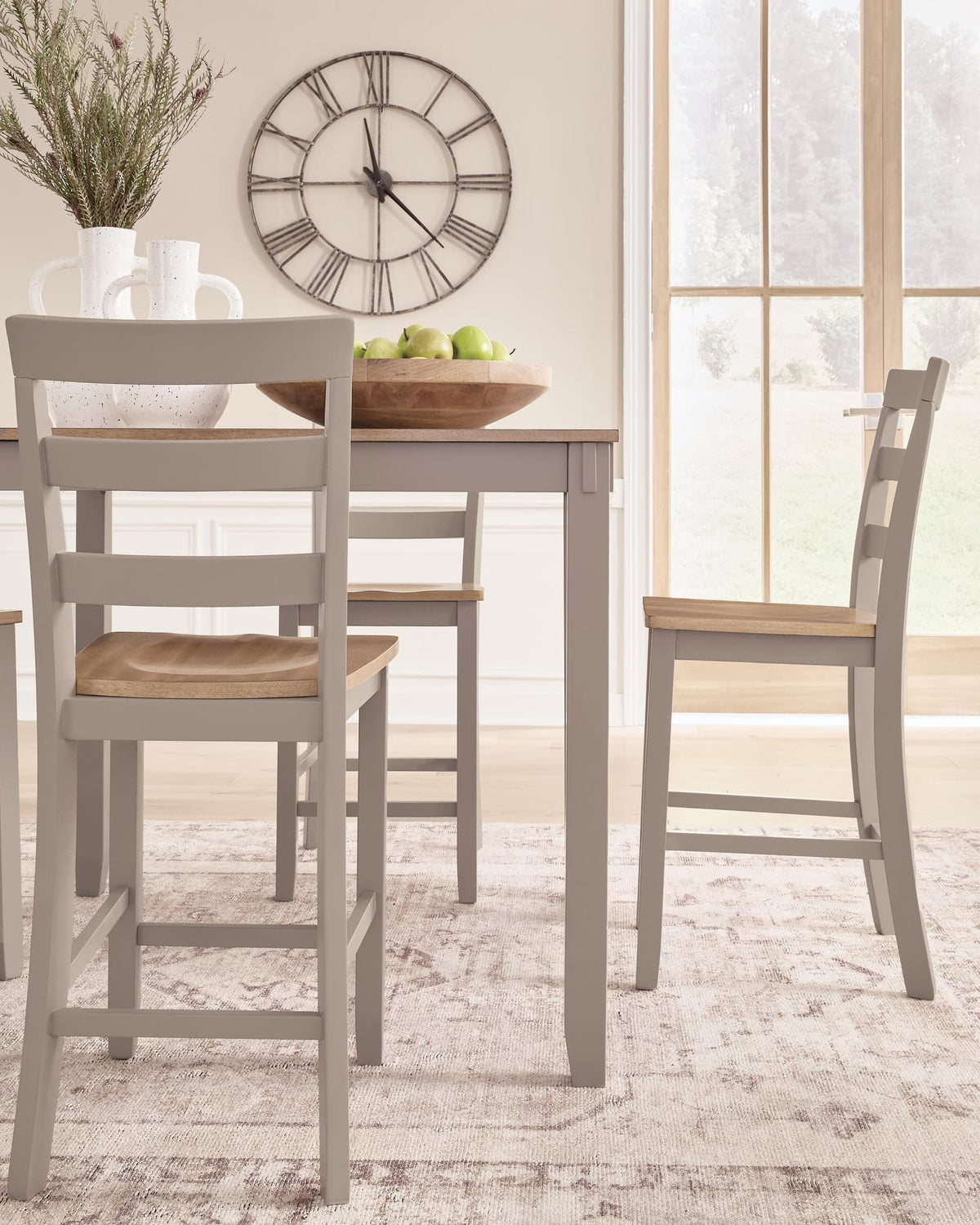 Harperfeld Natural/Gray Counter Height Dining Table and 4 Counter Stools — product image 4