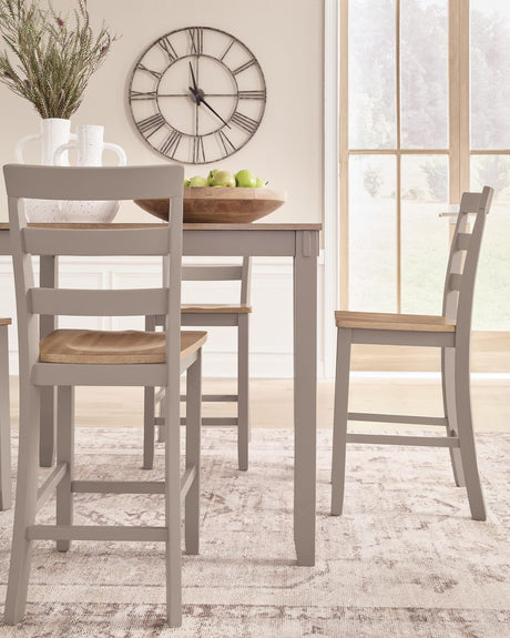 Harperfeld Natural/Gray Counter Height Dining Table and 4 Counter Stools — product image 4