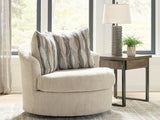 Lofwood Oatmeal Chenille Swivel Accent Chair — product view