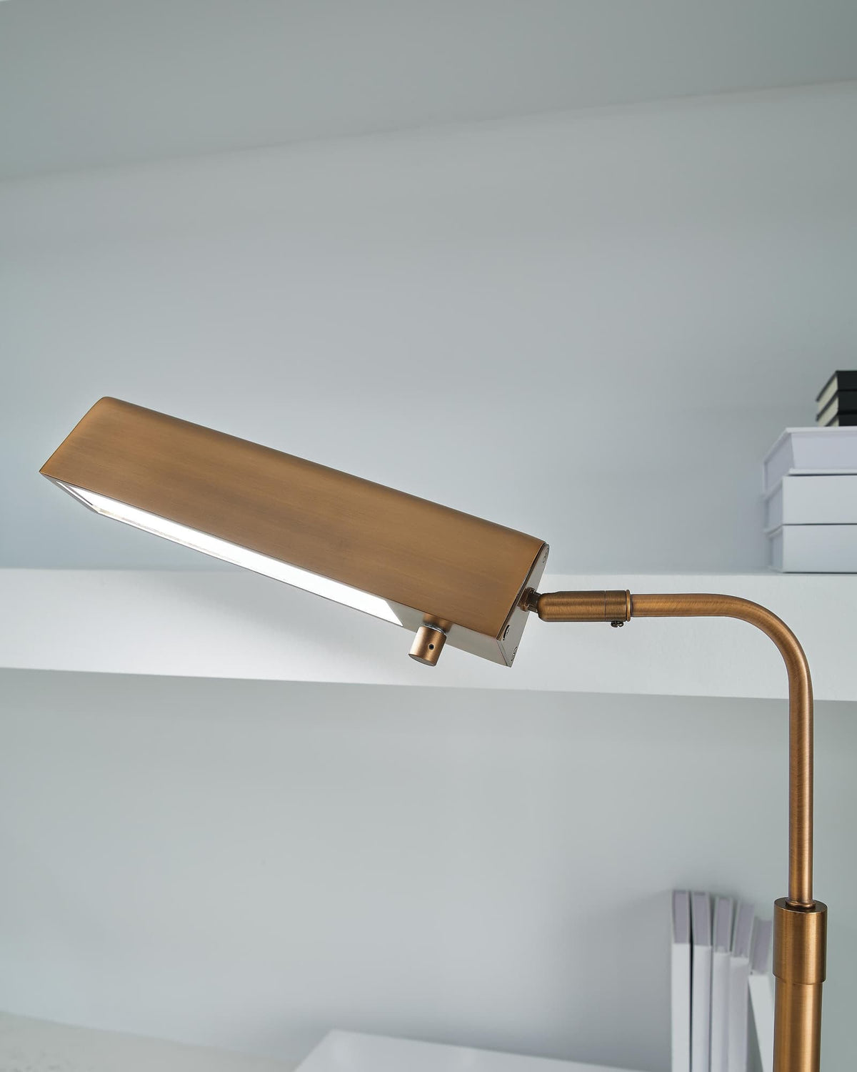 Yafe Bronze Finish Desk Lamp — detail view