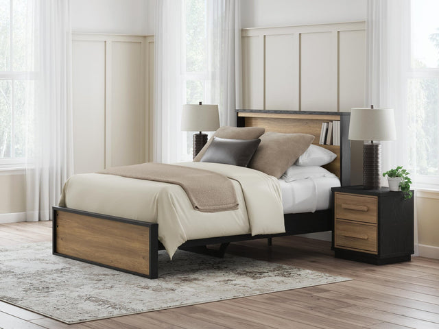 Kozmour Black/Brown Full Bookcase Complete Bed Frame — product view