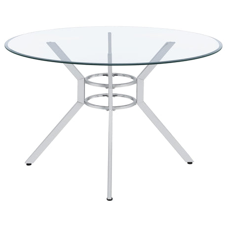 Steele 48-inch Round Glass Top Dining Table Chrome — product image 4