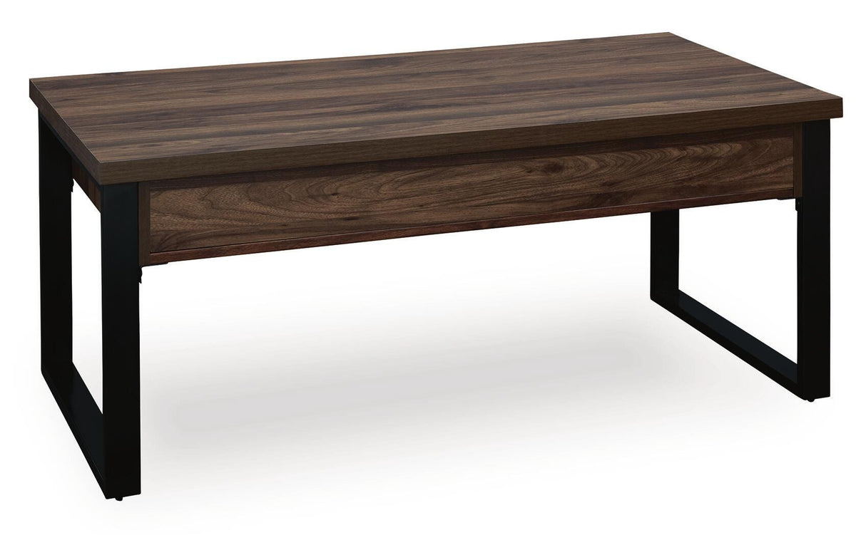 Wickman Falls Dark Brown Coffee Table — back view