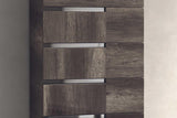 Medea II Vintage Oak Upholstered Italian Nightstand