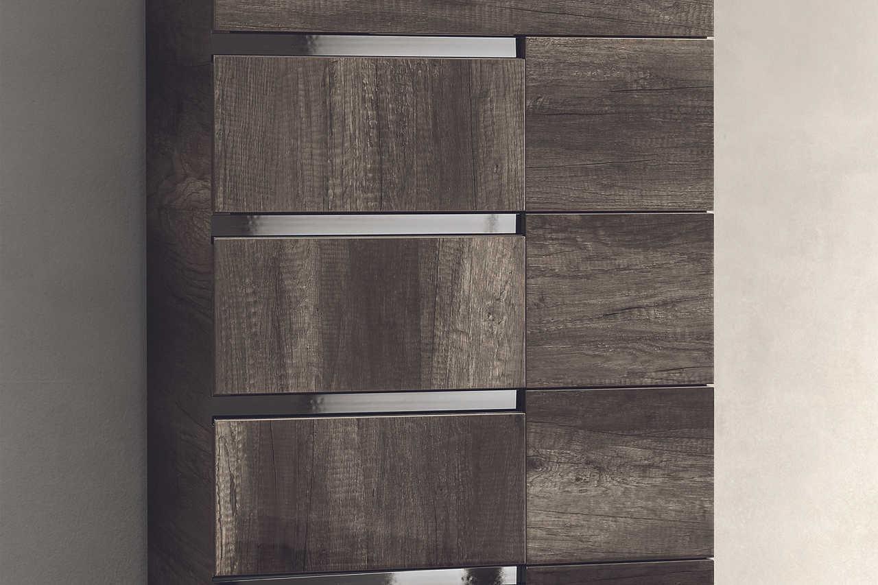 Medea II Vintage Oak Upholstered Italian Chest