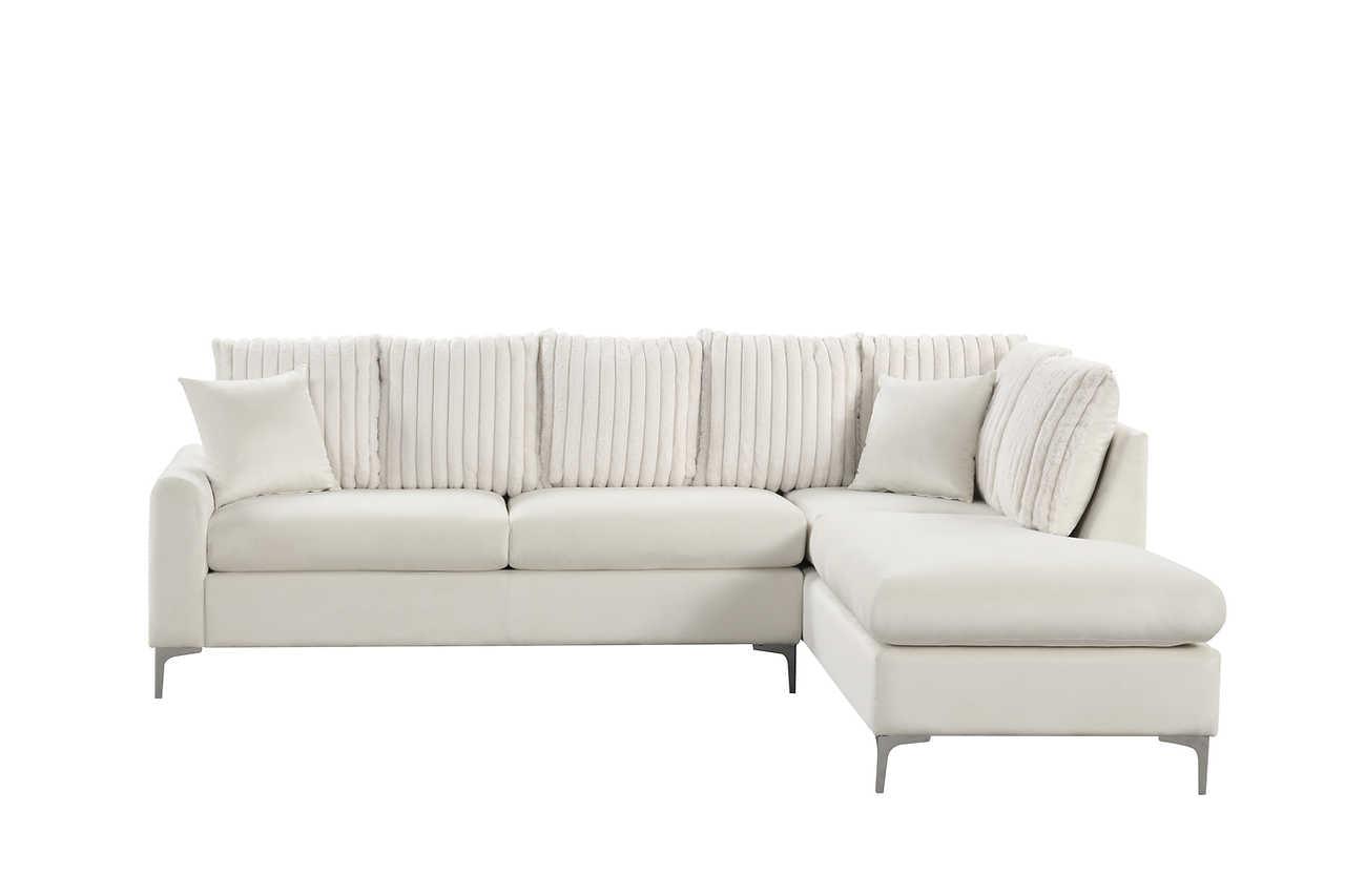 Elina Beige Velvet Sectional