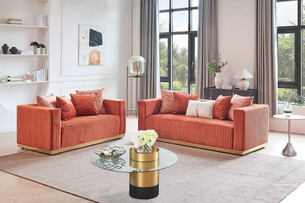 Alisha Rust 2-Piece Living Room Set