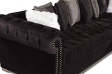 Milan Black Velvet Tufted Sectional