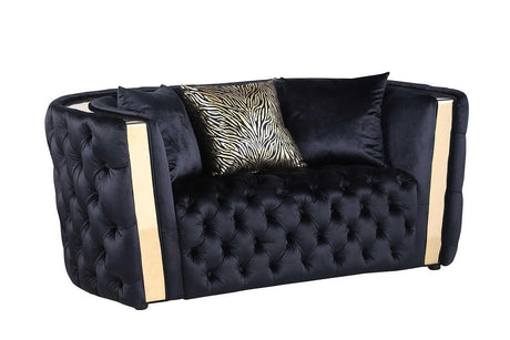 Roka Black Modern Tufted Reclining Sofa & Loveseat - Ella Furniture