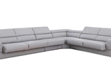 Pella Light Grey Leather Sectional
