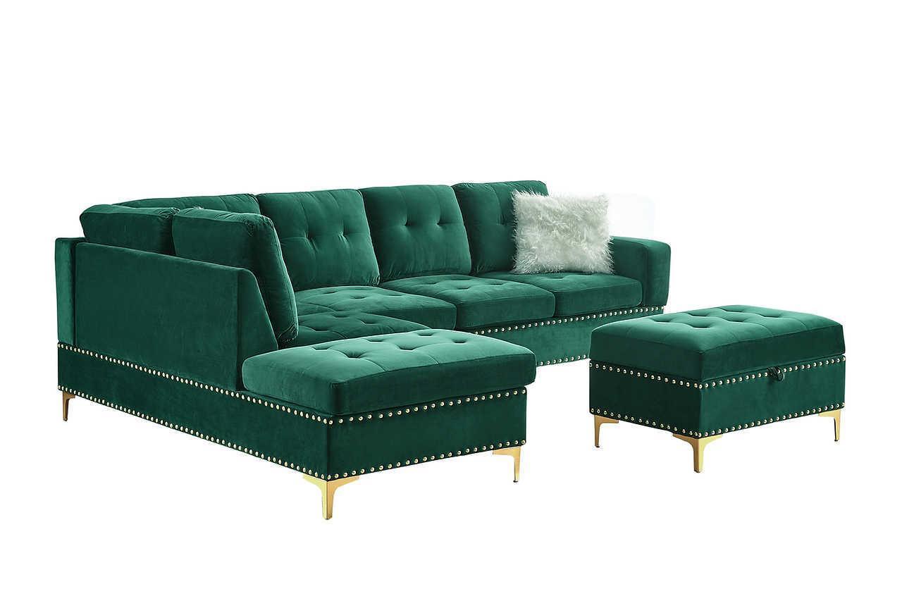 Joy Green Storage Ottoman